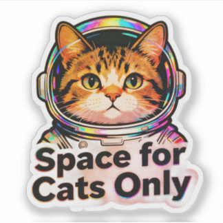 Adesivo Space for Cats Only – Astronaut Cat Mom Holographi