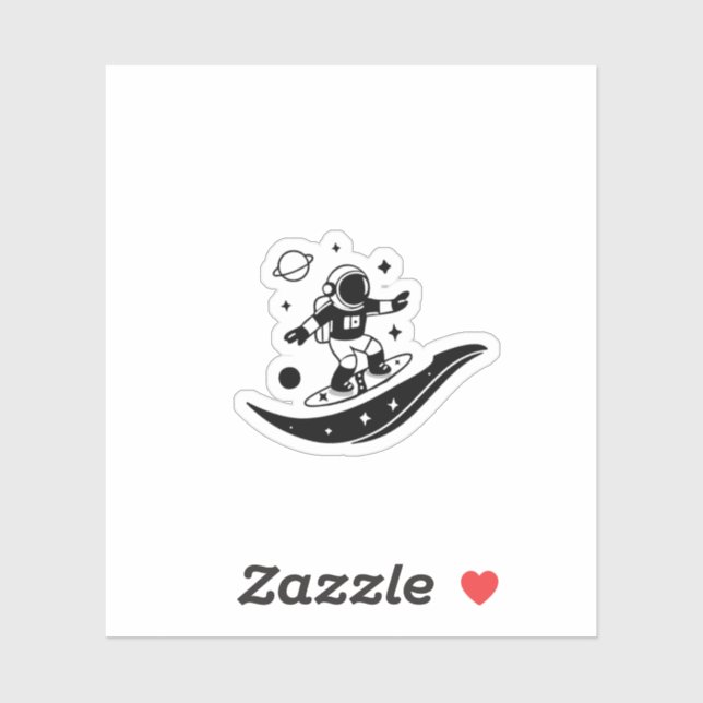 Adesivo “Space Surfer – Minimalist Astronaut Cosmic Ride (Folha)