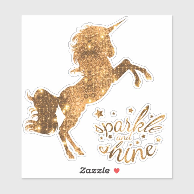 Adesivo Sparkle e Shine Unicorn - Cobre Dourado (Folha)