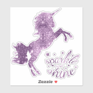 Adesivo Sparkle e Shine Unicorn - Roxo