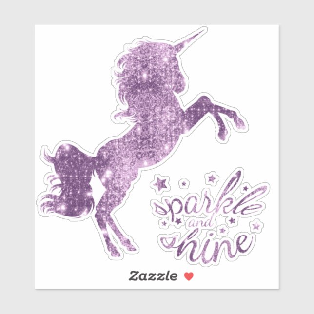 Adesivo Sparkle e Shine Unicorn - Roxo (Folha)