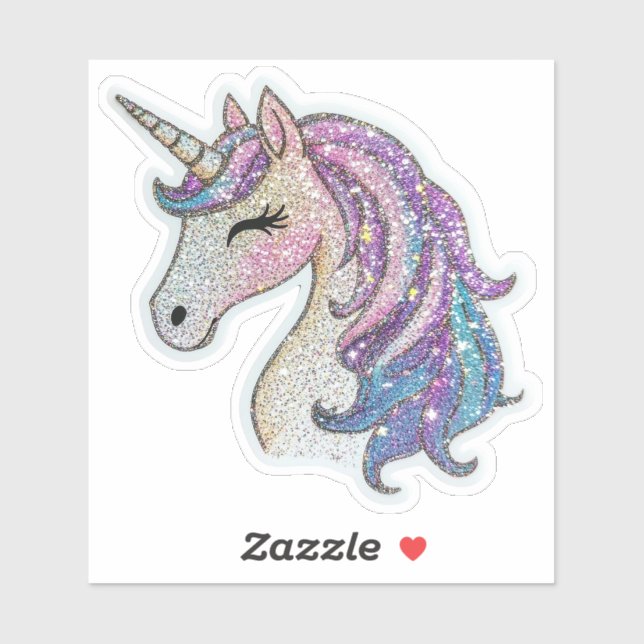 Adesivo Sparkly Glitter Unicorn Sticker (Folha)