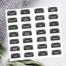 Spice Labels white on black