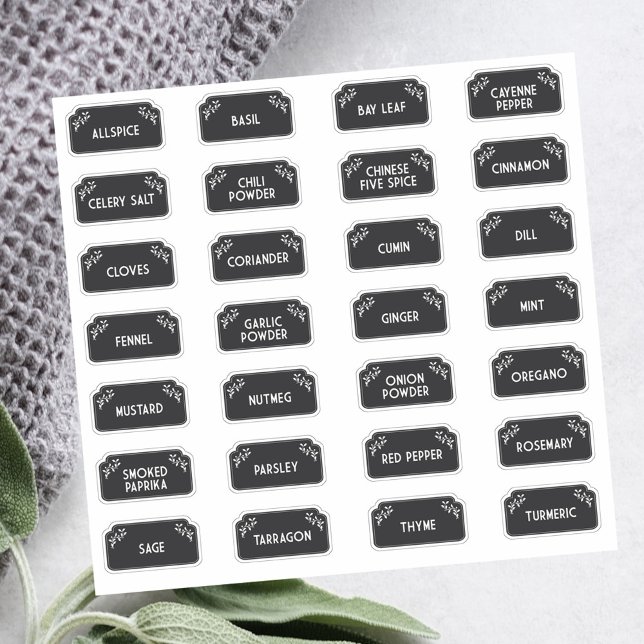 Adesivo Spice Labels white on black (Criador carregado)