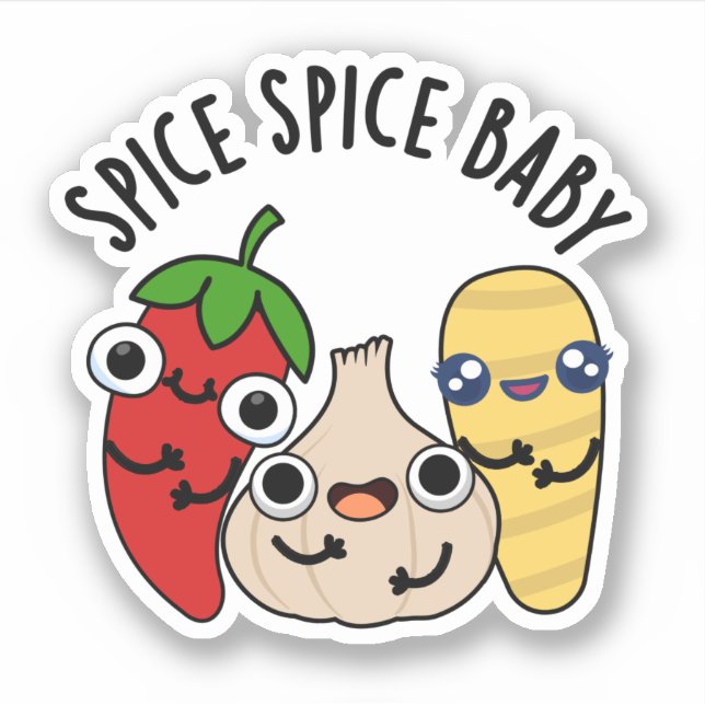 Adesivo Spice Spice Baby Engraçado Comida Pun (Frente)