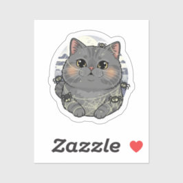 Adesivo Spiderweb Brit - British Shorthair Cat Halloween