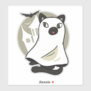 Adesivo Spooky Cat Ghost