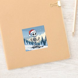 Adesivo Spooky Christmas Skeleton on Skis