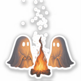 Adesivo Spooky Ghost Campfire Night Forest Art - Halloween