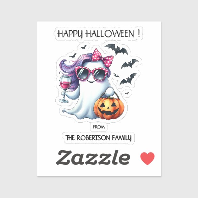 Adesivo Spooky Girly Ghost Halloween  (Folha)