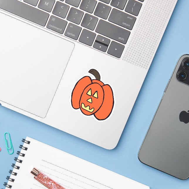 Adesivo Spooky Halloween Jack o Lantern (Notebook com iPhone)