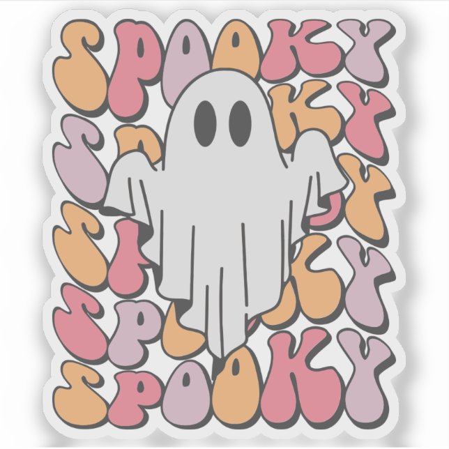 Adesivo Spooky Retro Ghost (Frente)