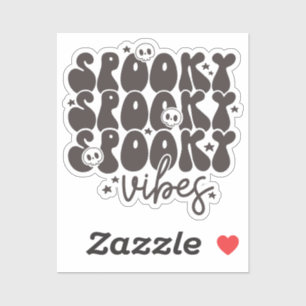 Adesivo Spooky Vibes Retro Groovy Halloween