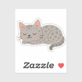 Adesivo Spotted Gray Leopard Cat – Playful Cartoon