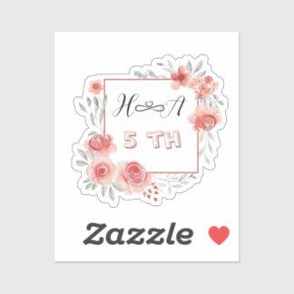 Adesivo Spring Floral Anniversary | Elegant Modern Wedding