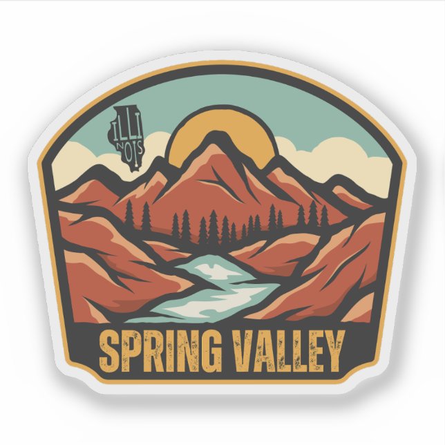 Adesivo Spring Valley, Illinois  (Frente)