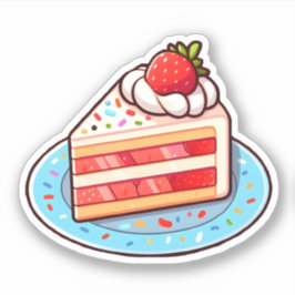 Adesivo Sprinkle Delight: Morango Curto Bolo em uma Sprin