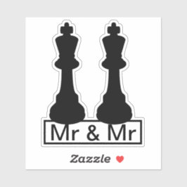 Adesivo Sr. e Sr. King Chess Piece Gay Wedding