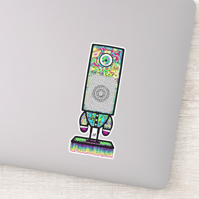 Adesivo Sr. Psicodélico Colorido, auto-falante de um Olho  (Detalhe)