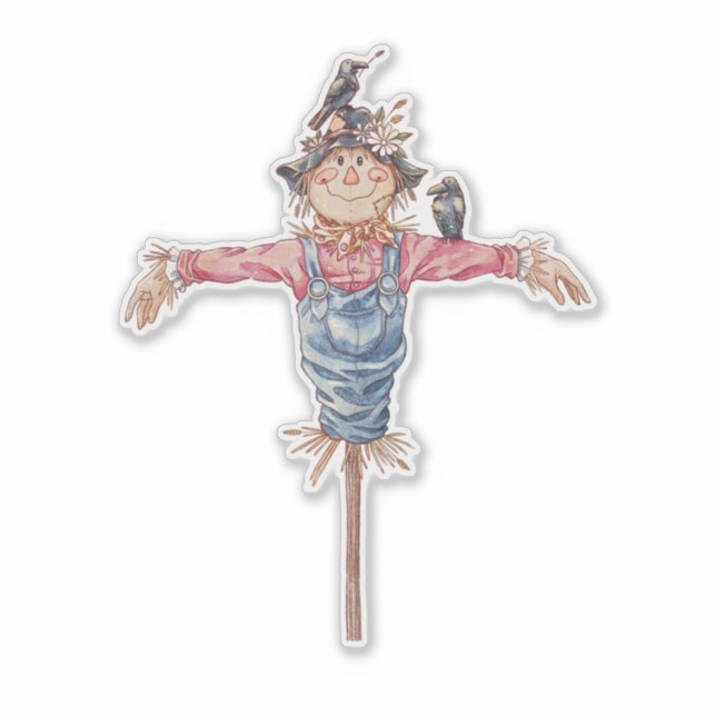 Adesivo "Sr. Scarecrow" - Caráter Bonito do Dia das Bruxas (Frente)