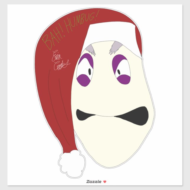 Adesivo Sr. Williams Bah Humbug natal (Folha)