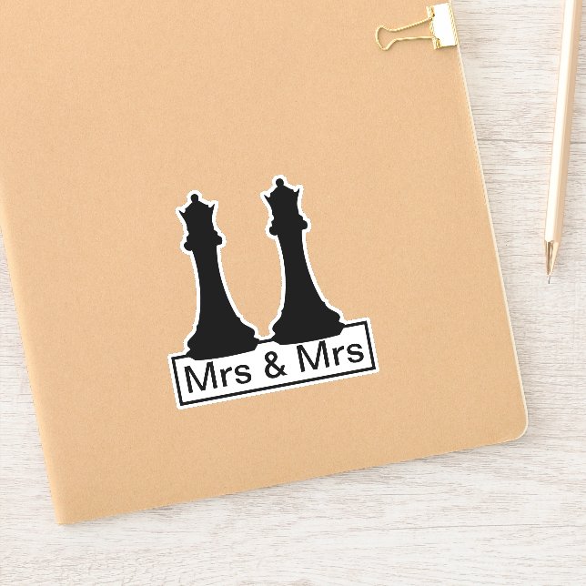 Adesivo Sra. e Sra. Queen Chess Gay Wedding (Notebook)