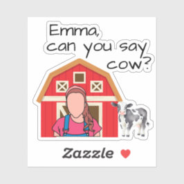 Adesivo Sra. Rachel Cow Sticker personalizada!