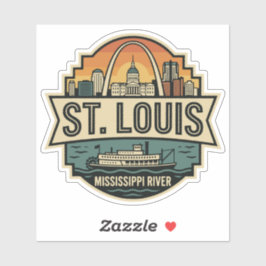 Adesivo St. Louis Skyline Vintage Travel Badge