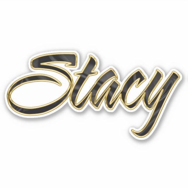Adesivo Stacy black gold Lettering Aufkleber Sticker (Frente)