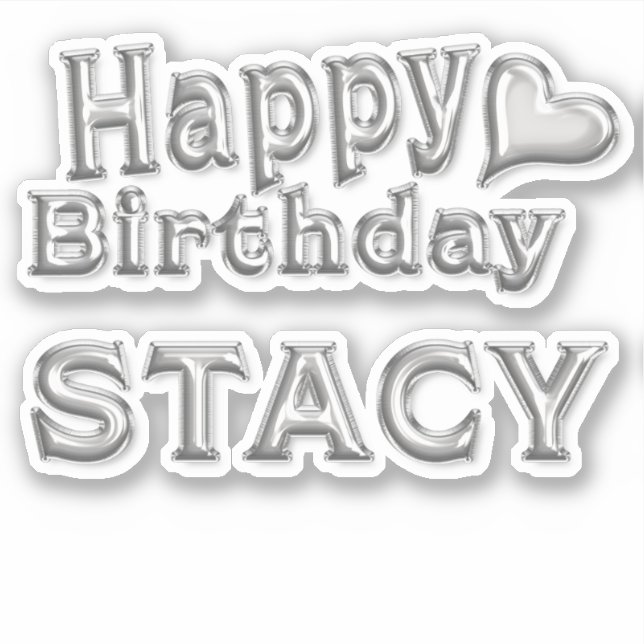 Adesivo Stacy Happy Birthday silver Aufkleber Sticker (Frente)