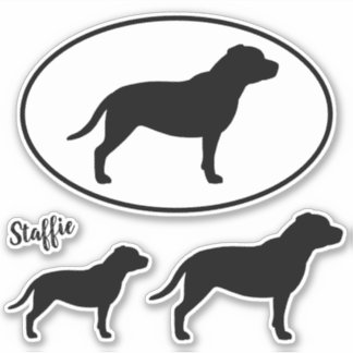 Adesivo Staffordshire Bull Terrier Silhouettes Sticker Set