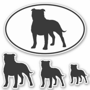 Adesivo Staffordshire Bull Terrier Silhouettes Sticker Set