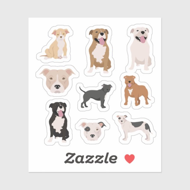 Adesivo Staffordshire Bull Terrier Stickers (Folha)