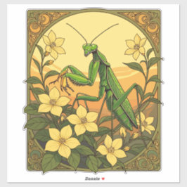 Adesivo Stagmomantis E Flores Amarelas De Jasmim