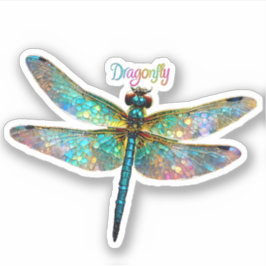 Adesivo Stained Glass Colorful Dragonfly