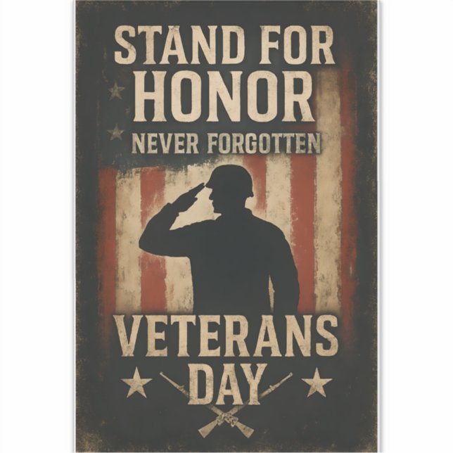 Adesivo Stand For Honor - Veterans Day Tribut Design (Frente)