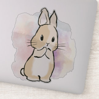 Adesivo Standing bunny watercolor