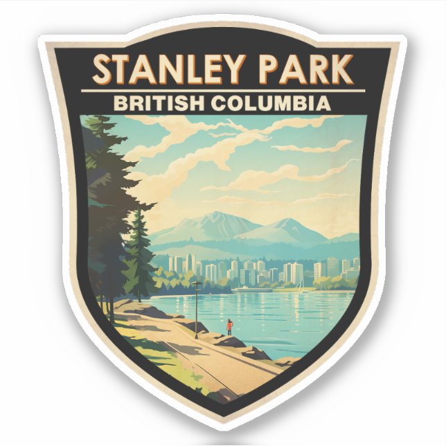 Adesivo Stanley Park Vancouver Canada Viagem Art Vintage (Frente)