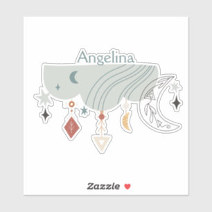 Adesivo Stars moon boho chic decoration line art