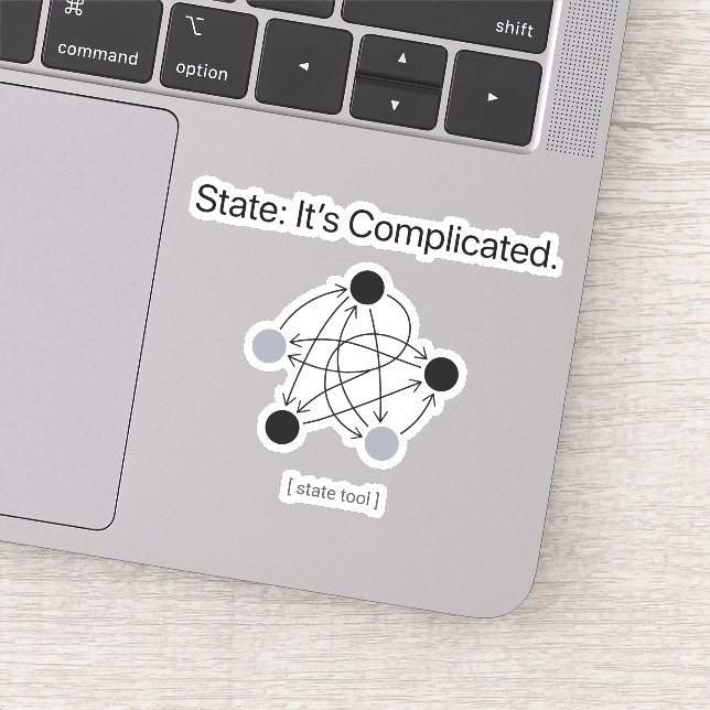 Adesivo State Its Complicated Programmer Humor (Detalhe)