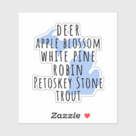 Adesivo State of Michigan Symbols Vinyl Stickers