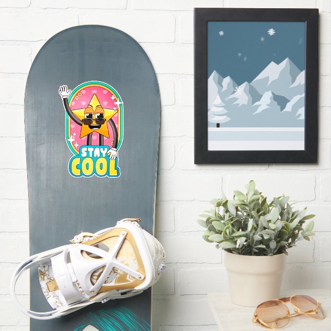 Adesivo Stay Cool Retro Star Pop Sticker (Prancha de snowboard)
