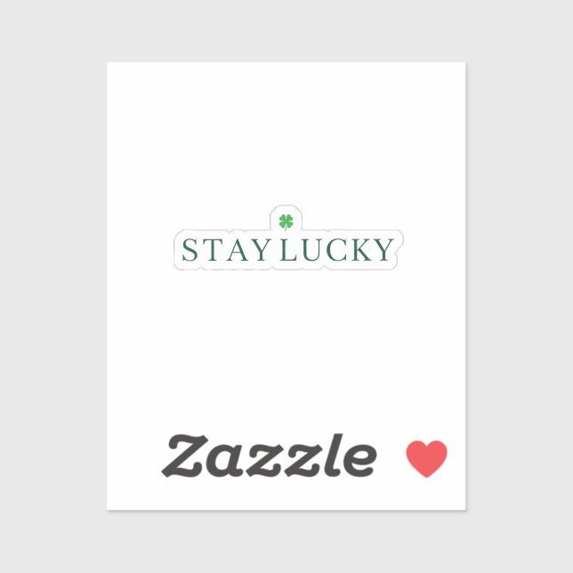Adesivo Stay Lucky Minimalist Thin Typography St Patrick  (Folha)