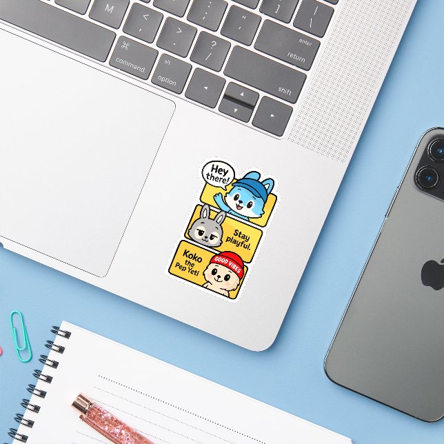 Adesivo Stay Playful (Notebook com iPhone)