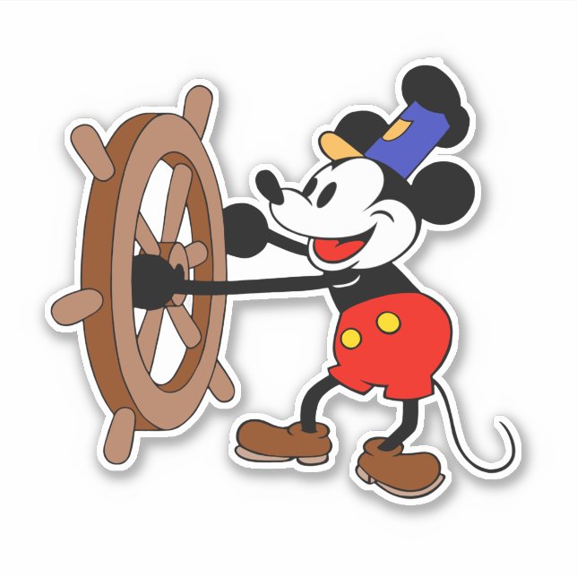 Adesivo Steamboat Willie Mickey Mouse Sticker (Frente)