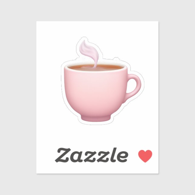 Adesivo Steaming Pink Teacup Emoji (Folha)
