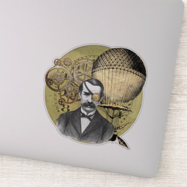 Adesivo Steampunk Gentleman Collage (Detalhe)