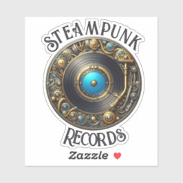 Adesivo Steampunk Vinyl Records Retro Style