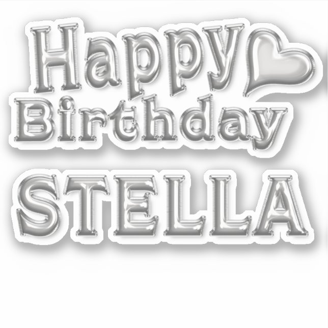 Adesivo Stella Happy Birthday silver Aufkleber Sticker (Frente)