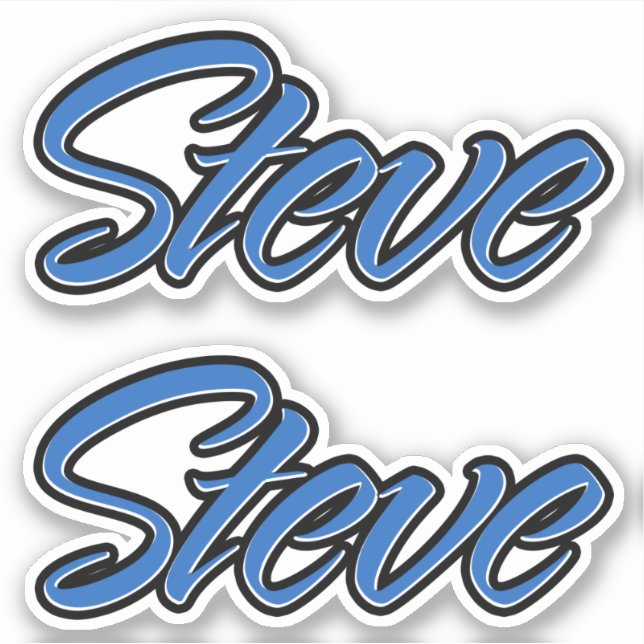 Adesivo Steve Name blue Aufkleber Sticker Stickerset (Frente)